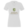 Thumbnail image for  Bella + Canvas Womens White V Neck Cotton T Shirt
