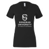 Thumbnail image for  Bella + Canvas Womens Black V Neck Cotton T Shirt
