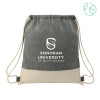 Thumbnail image for  Split Recycled Cotton Natural/Black Drawstring Bag