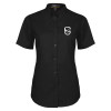 Thumbnail image for  Womens Black Twill Button Up Short Sleeve