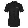 Thumbnail image for  Womens Black Twill Button Up Short Sleeve