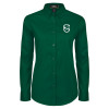 Thumbnail image for  Womens Dark Green Twill Button Down Long Sleeve 