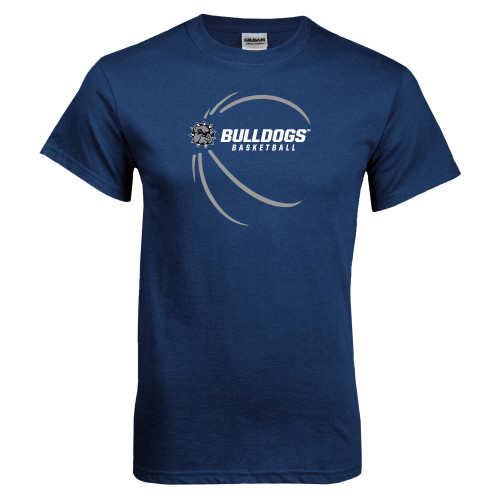  Navy T Shirt - Basketball Side View Design