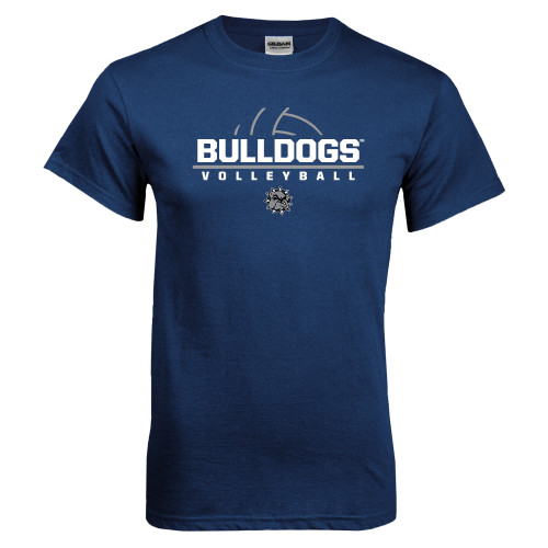  Navy T Shirt - Volleyball Half Ball Design