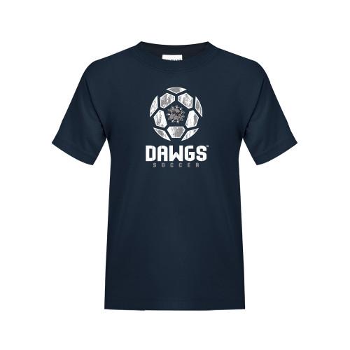  Youth Navy T Shirt - Soccer Ball Design