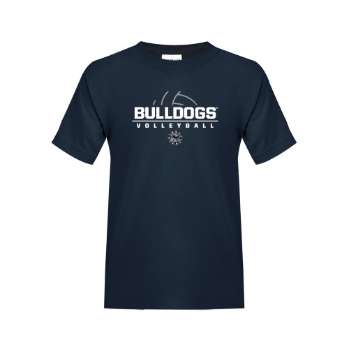 Youth Navy T Shirt - Volleyball Half Ball Design