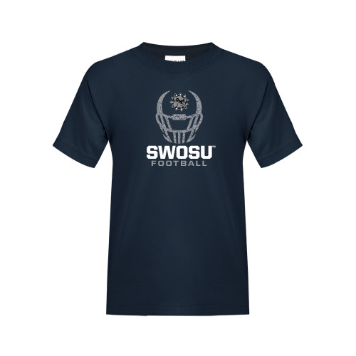  Youth Navy T Shirt - Football Helmet Design