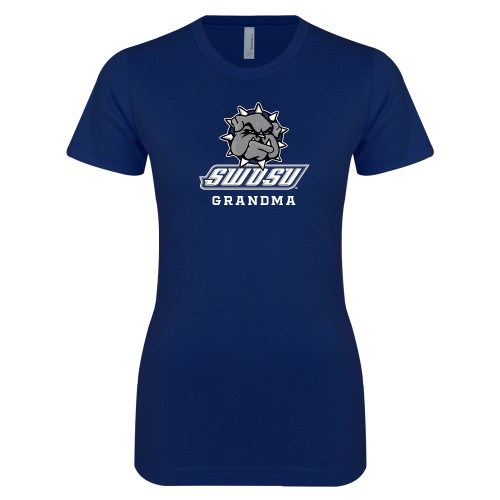  Next Level Womens Navy Boyfriend Tee - Grandma