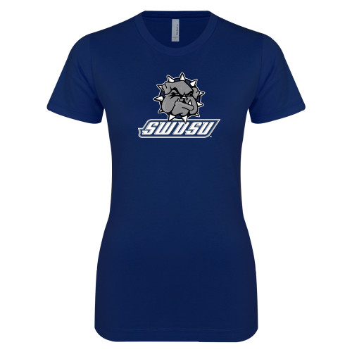  Next Level Womens Navy Boyfriend Tee - Primary Mark