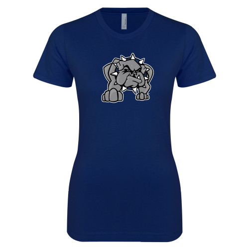  Next Level Womens Navy Boyfriend Tee - Bulldog