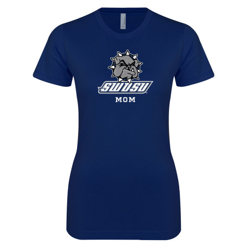 Next Level Womens Navy Boyfriend Tee - Mom