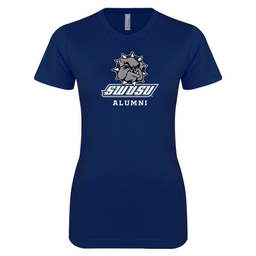  Next Level Womens Navy Boyfriend Tee - Alumni
