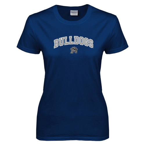  Womens Short Sleeve Navy Tee - Arched Bulldogs