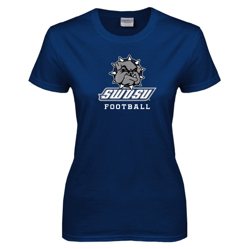  Womens Short Sleeve Navy Tee - Football