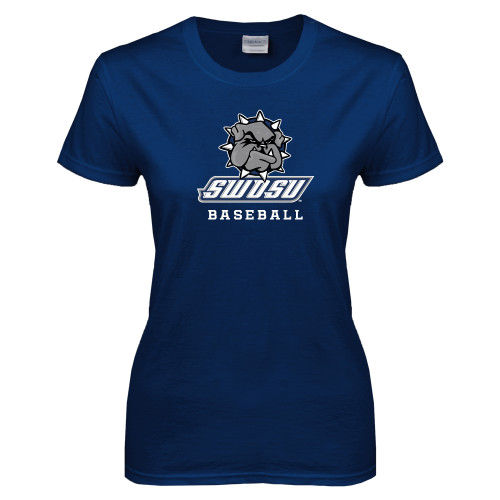  Womens Short Sleeve Navy Tee - Baseball