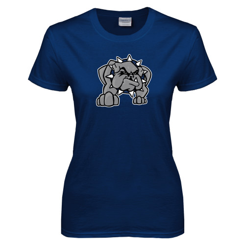  Womens Short Sleeve Navy Tee - Bulldog