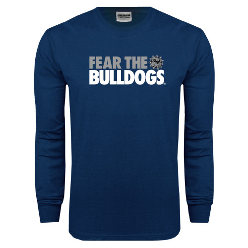  Navy Long Sleeve T-Shirt - Fear the Bulldogs