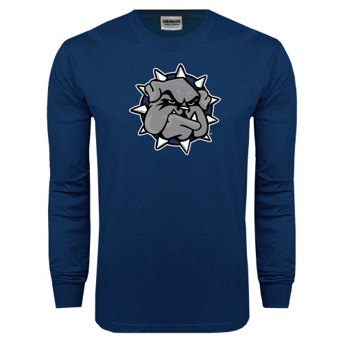  Navy Long Sleeve T-Shirt - Bulldog Head
