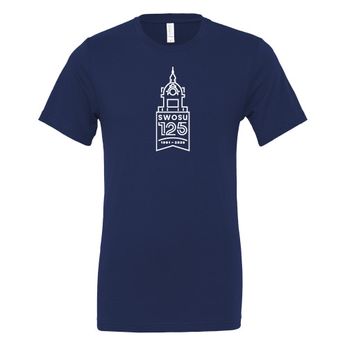  Bella + Canvas Navy Jersey Cotton T Shirt - SWOSU Belltower 125 Years