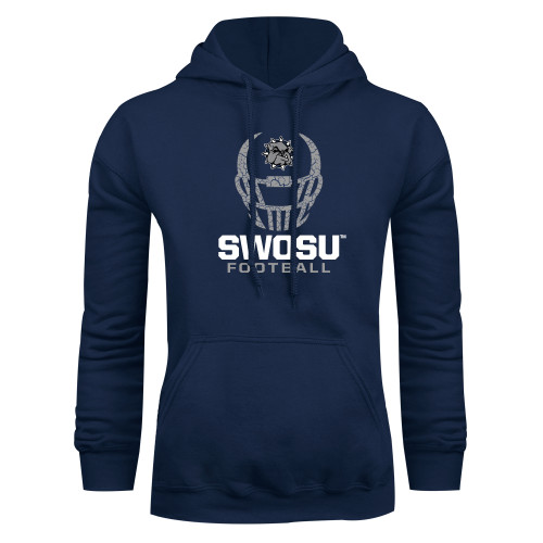  Navy Fleece Hoodie - Football Helmet Design