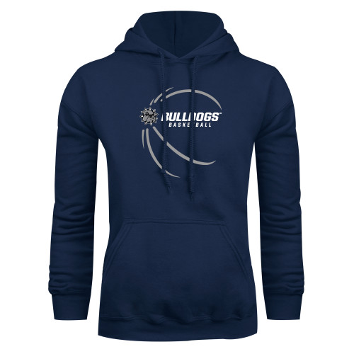  Navy Fleece Hoodie - Basketball Side View Design