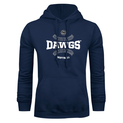  Navy Fleece Hoodie - Softball Seams Design