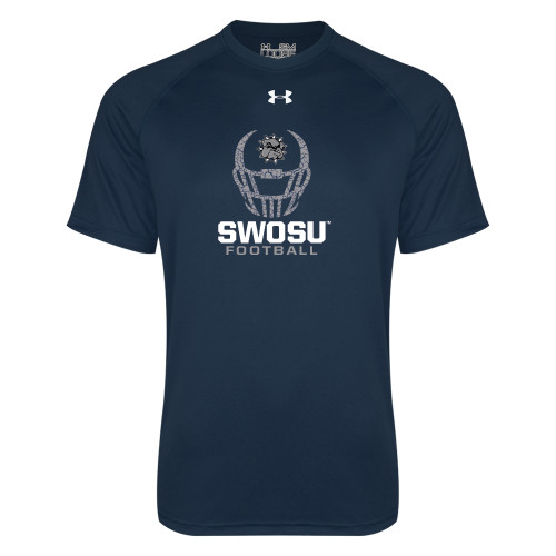  Under Armour Navy Tech Tee - Football Helmet Design