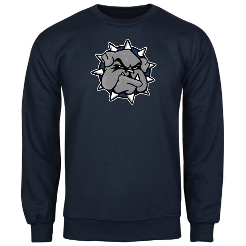  Navy Fleece Crew - Bulldog Head
