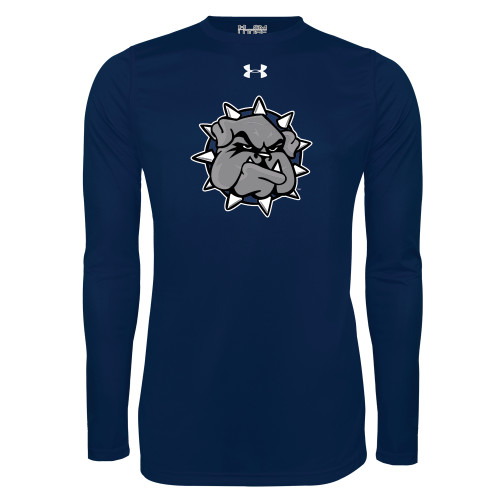  Under Armour Navy Long Sleeve Tech Tee - Bulldog Head