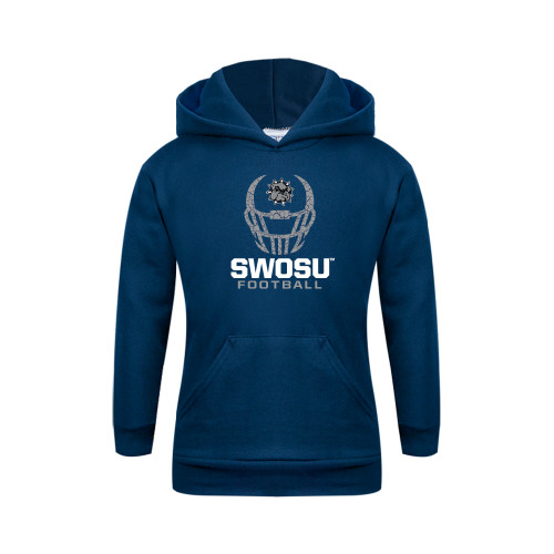  Youth Navy Fleece Hoodie - Football Helmet Design