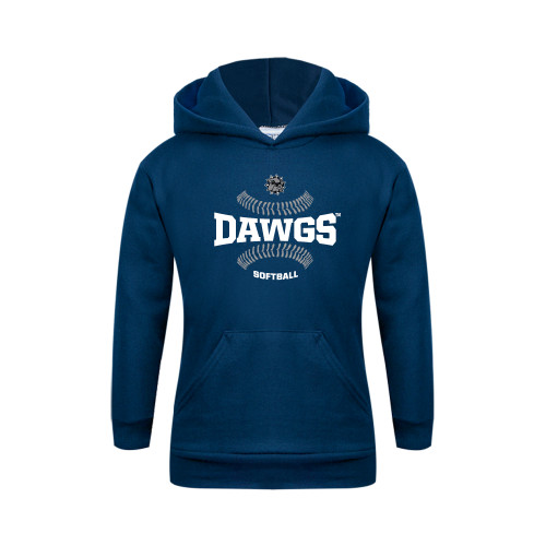  Youth Navy Fleece Hoodie - Softball Seams Design