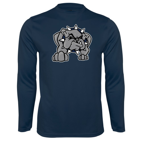  Navy Performance Long Sleeve Shirt - Bulldog