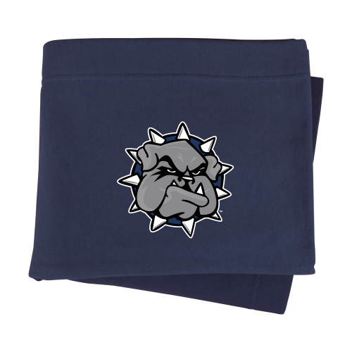  Navy Sweatshirt Blanket - Bulldog Head