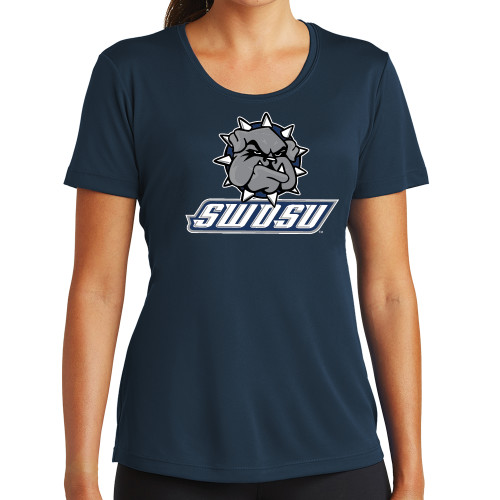  Womens Navy Performance Tee - Primary Mark