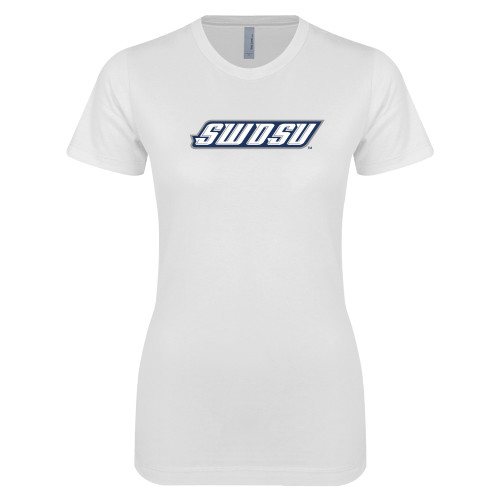  Next Level Womens White Boyfriend Tee - SWOSU