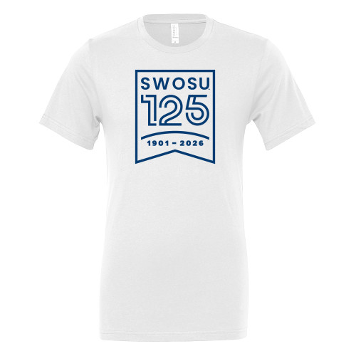  Bella + Canvas White Jersey Cotton T Shirt - SWOSU Ribbon 125 Years