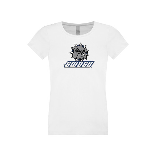  Next Level Girls White Fashion Fit T Shirt - Primary Mark