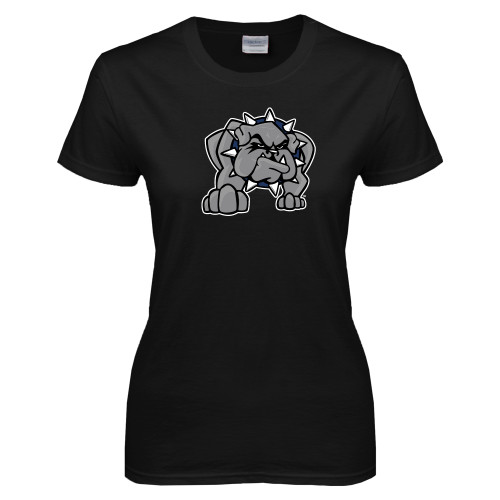  Womens Black Short Sleeve Tee - Bulldog
