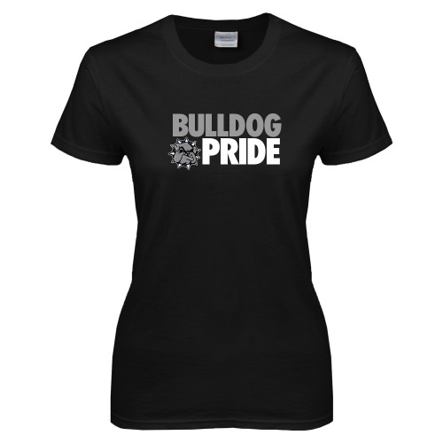  Womens Black Short Sleeve Tee - Bulldog Pride
