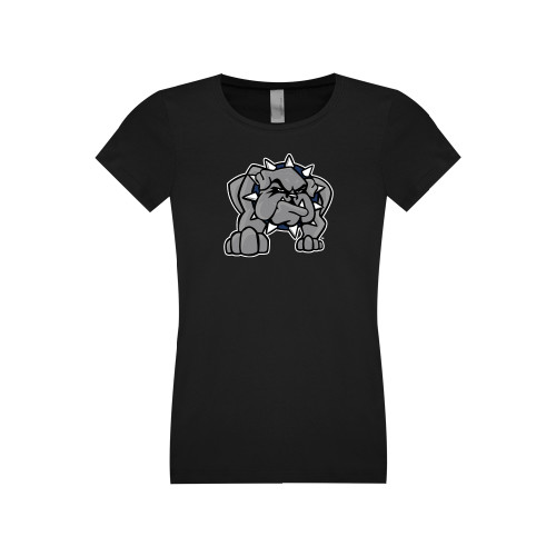  Next Level Girls Black Fashion Fit T Shirt - Bulldog