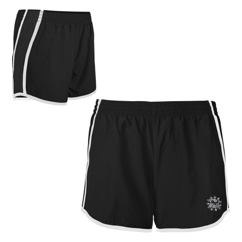  Womens Black/White Team Short - Bulldog Head