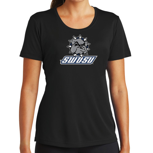  Womens Black Performance Tee - Primary Mark