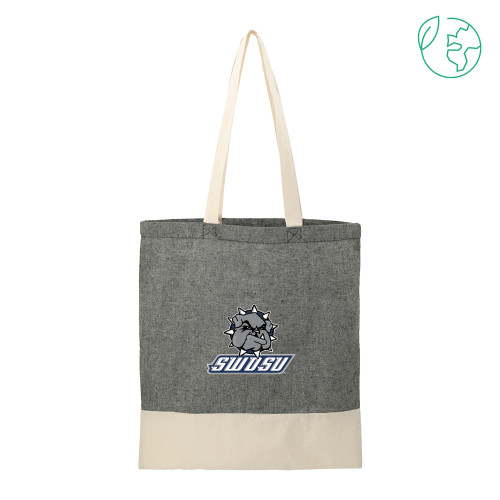  Split Recycled Black Cotton Twill Convention Tote - Primary Mark