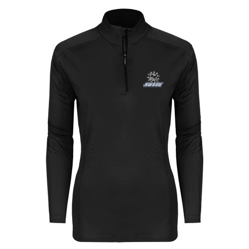  Syntrel Womens Black Interlock 1/4 Zip - Primary Mark
