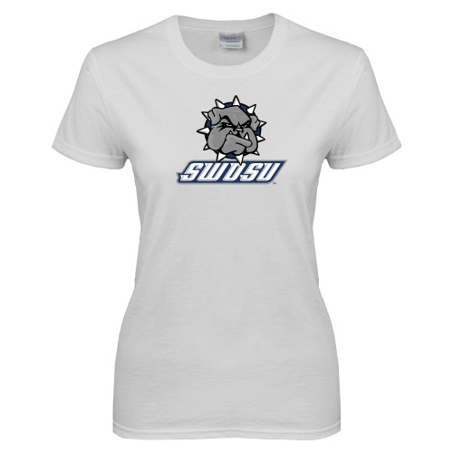  Womens White Short Sleeve Tee - Primary Mark