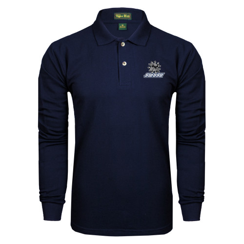  Navy Long Sleeve Polo - Primary Mark