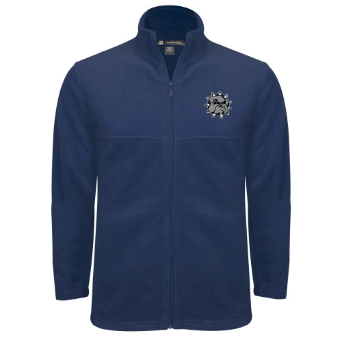  Navy Fleece Full Zip  Jacket - Bulldog Head