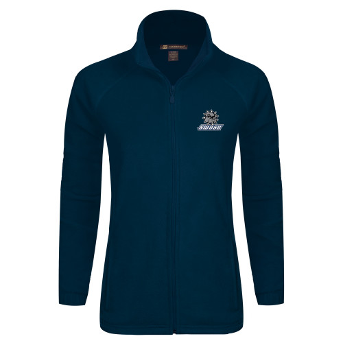 Womens Navy Fleece Full Zip Jacket - Primary Mark