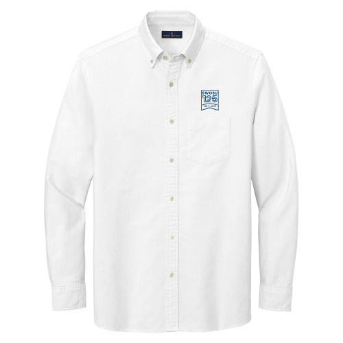  Brooks Brothers Mens White Casual Oxford Cloth Shirt - SWOSU Ribbon 125 Years