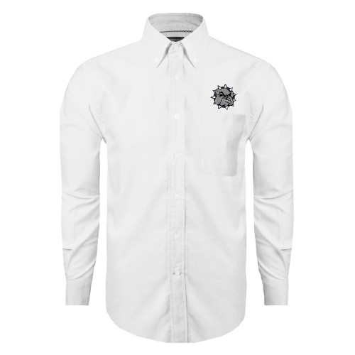  White Oxford Long Sleeve Shirt - Bulldog Head